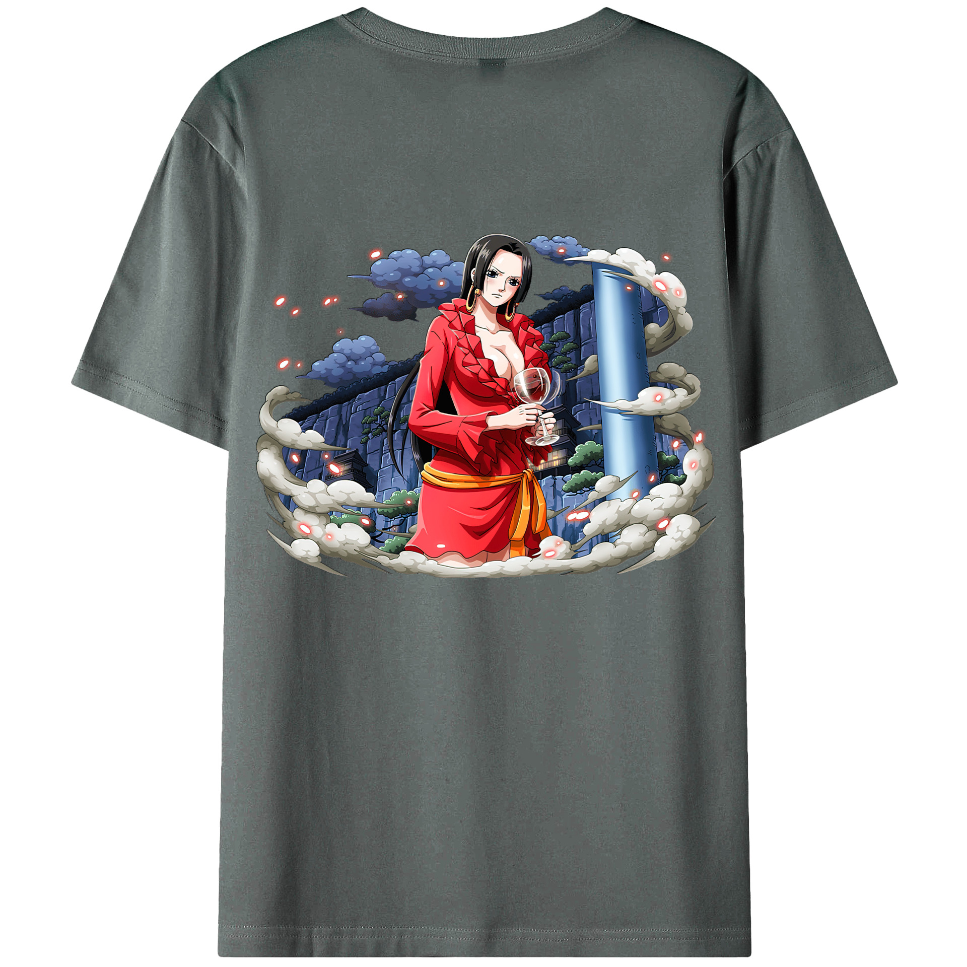 ワンピース ボア・ハンコック ONE PIECE Boa·Hancock 綿100％ メンズ半袖Tシャツ（バックプリント） 通気性